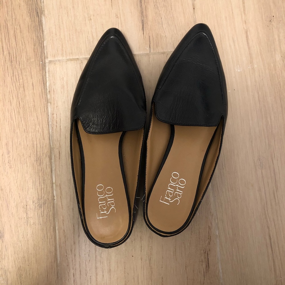 Franco Sarto Black Leather mules
